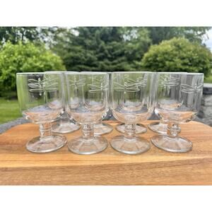 La Rochere DRAGONFLY 8.5 OZ Stemmed Water Wine Glasses Goblets 5 1/4" France~8pc